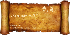 Vald Máté névjegykártya